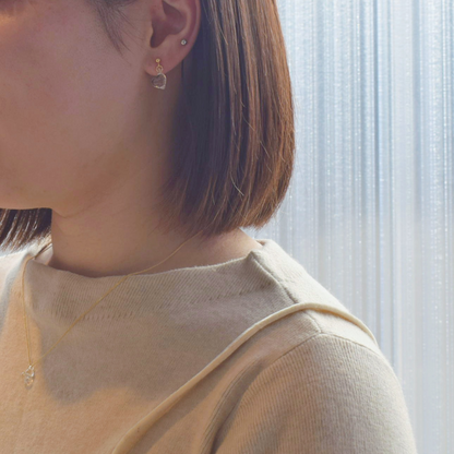 ハート　クリア　ネックレス・ピアスセット