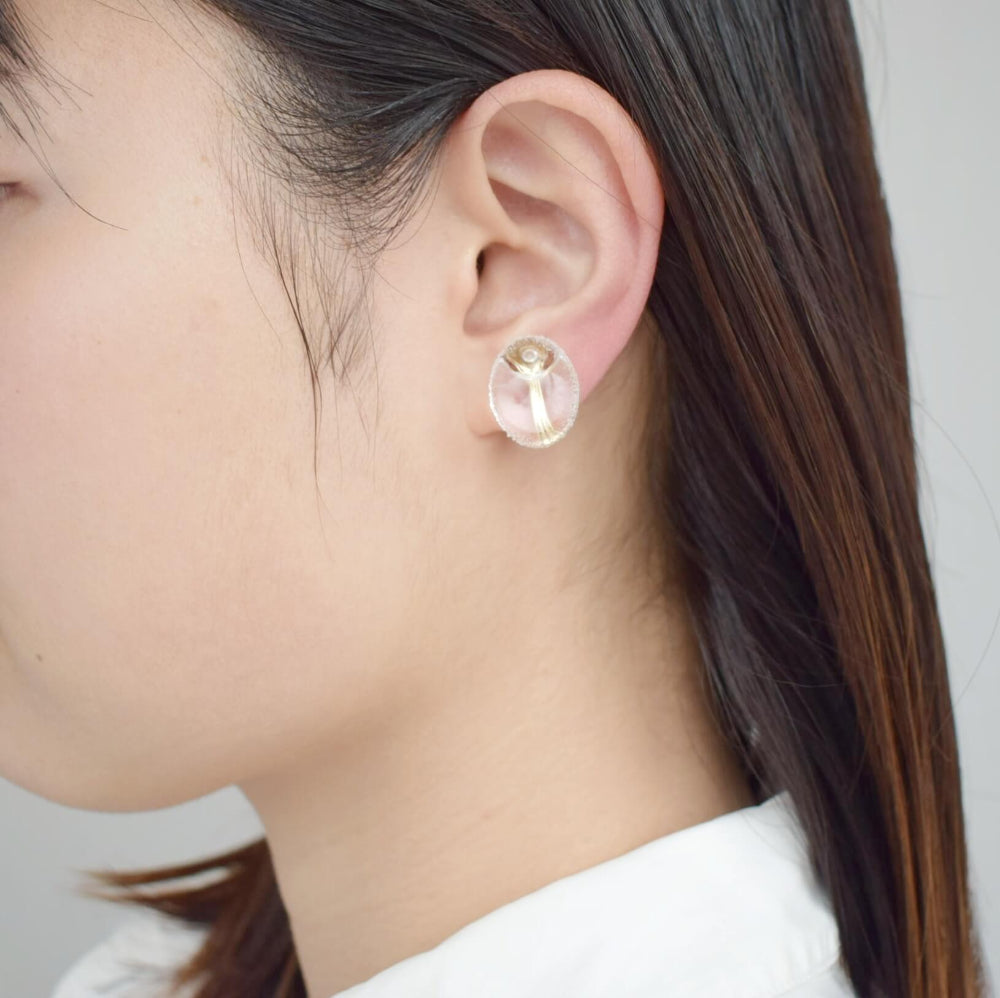 Claireイヤリング ロングヘア―にも