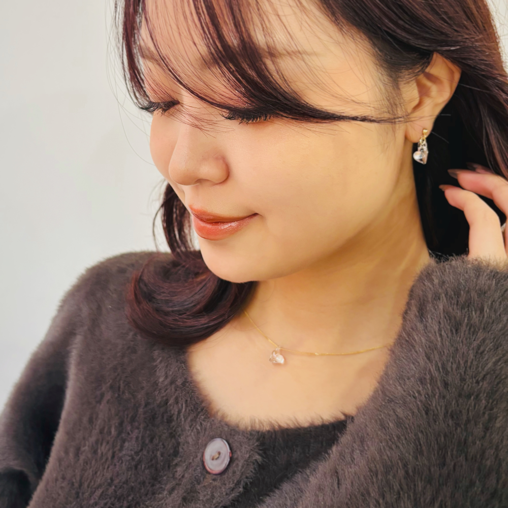 ハート　クリア　ピアス