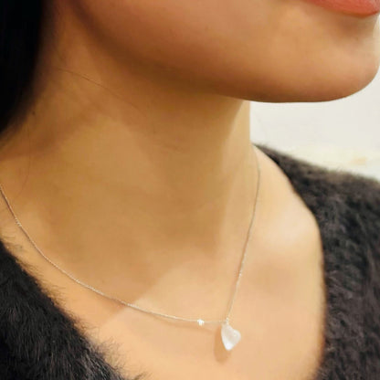 ハート　フリット　ネックレス・イヤリングセット