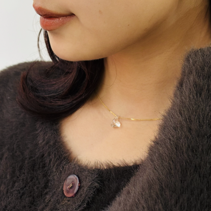 ハート　クリア　ネックレス