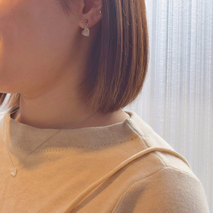 ハート　フリット　ネックレス・ピアスセット