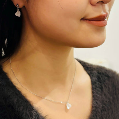 ハート　フリット　ネックレス・ピアスセット