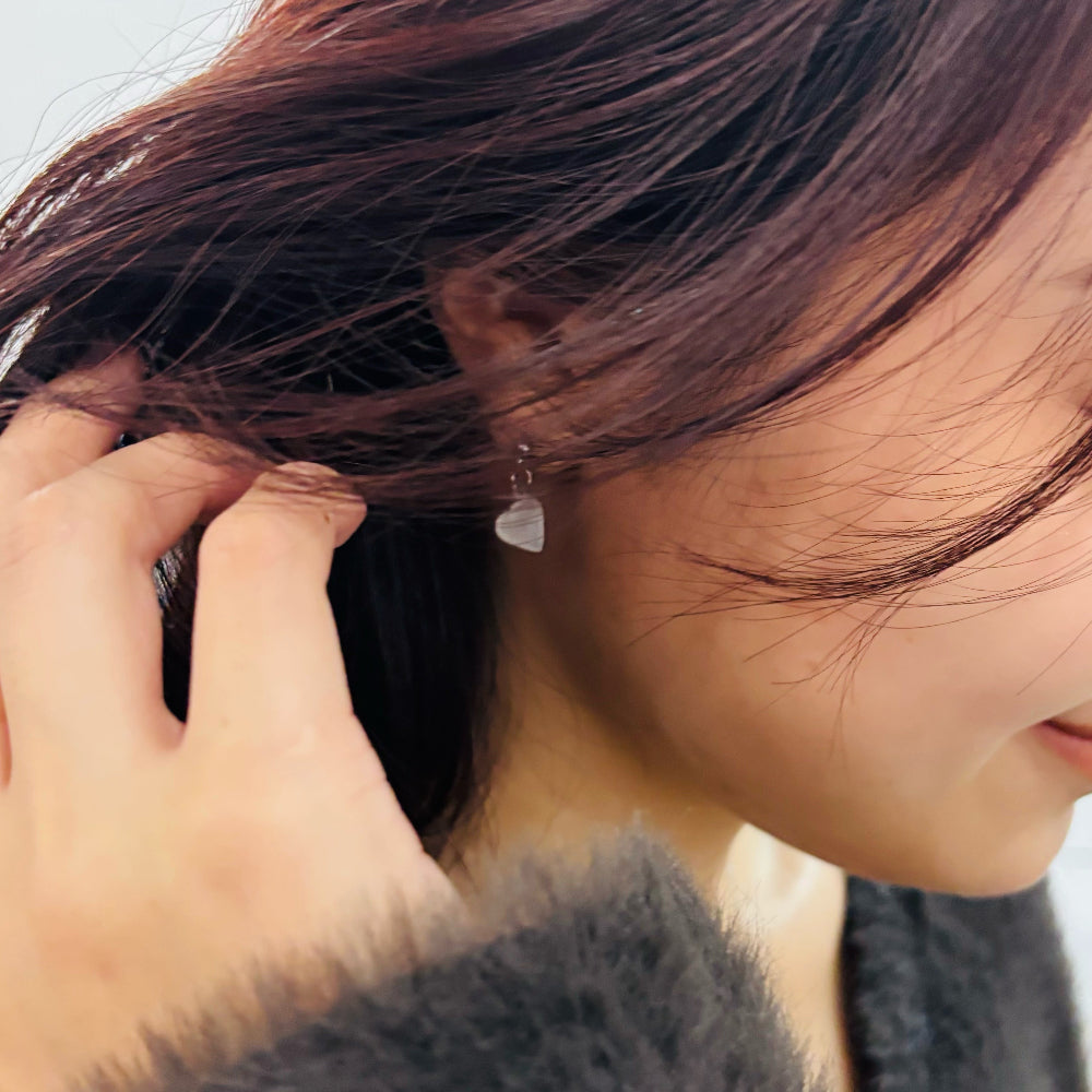 ハート　フリット　ネックレス・ピアスセット