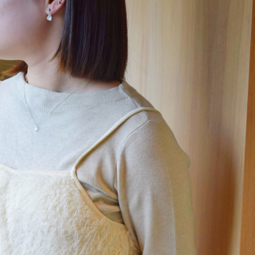 ハート　フリット　ネックレス・ピアスセット