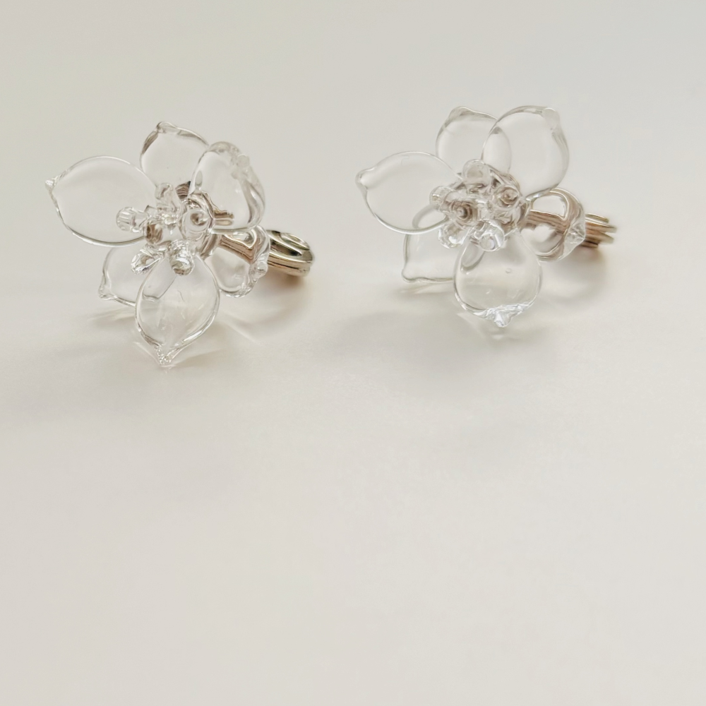 ミズアオイ　イヤリング(金具シルバーVer.)