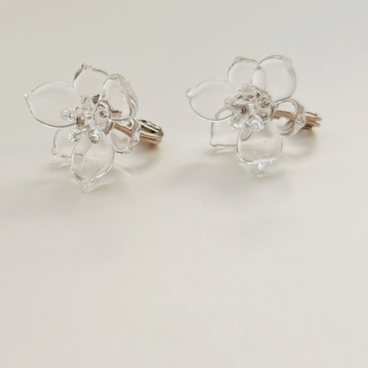 ミズアオイ　イヤリング(金具シルバーVer.)