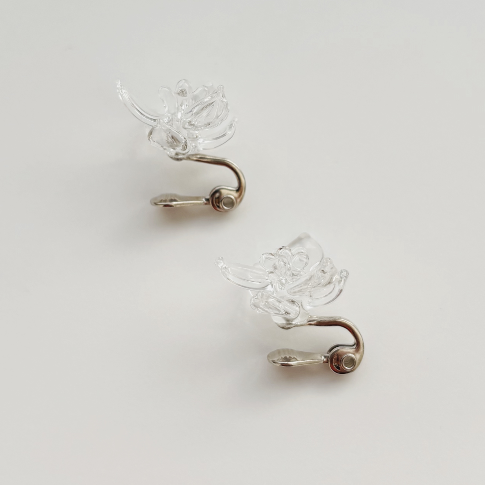 ミズアオイ　イヤリング(金具シルバーVer.)