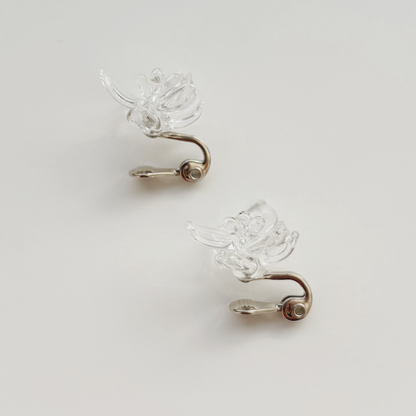 ミズアオイ　イヤリング(金具シルバーVer.)