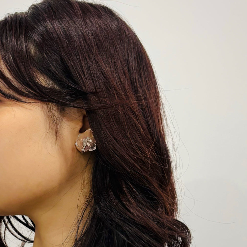 ミズアオイ　イヤリング(金具シルバーVer.)