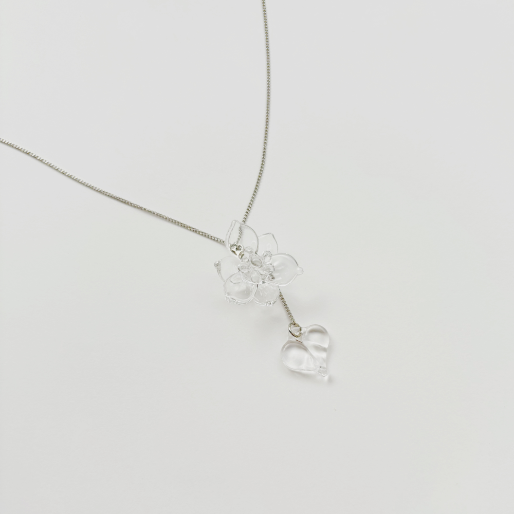 ミズアオイ　ネックレス(金具シルバーVer.)