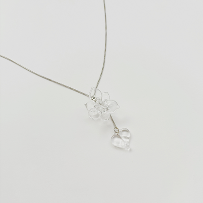 ミズアオイ　ネックレス(金具シルバーVer.)