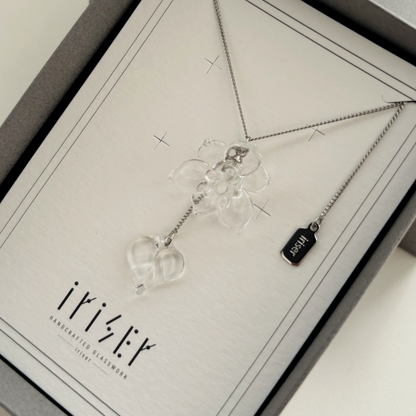 ミズアオイ　ネックレス(金具シルバーVer.)