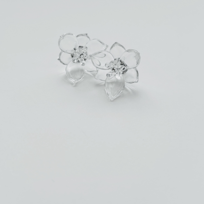 ミズアオイ　ピアス(金具シルバーVer.)