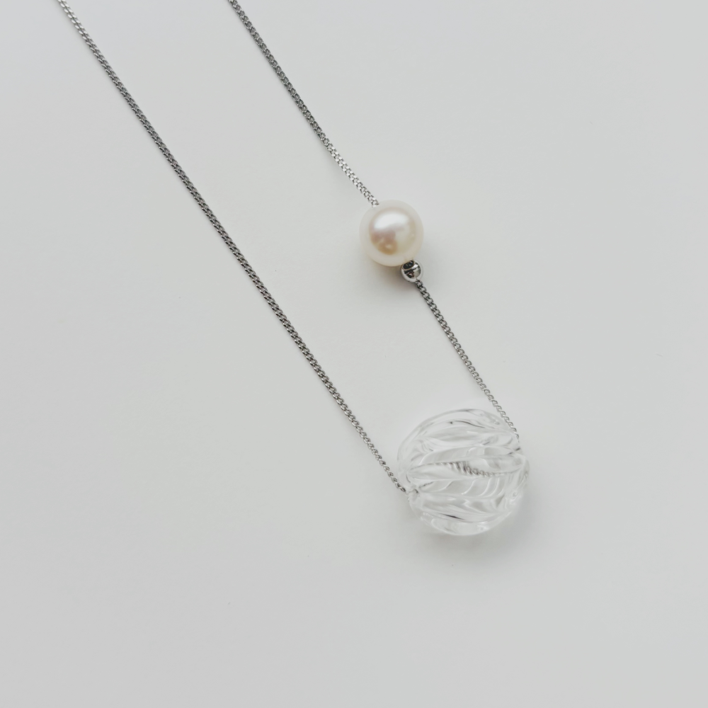 ＜Seashore × iriser -イリゼ-＞オフショア　ネックレス　-あこや真珠-(金具シルバーVer.)