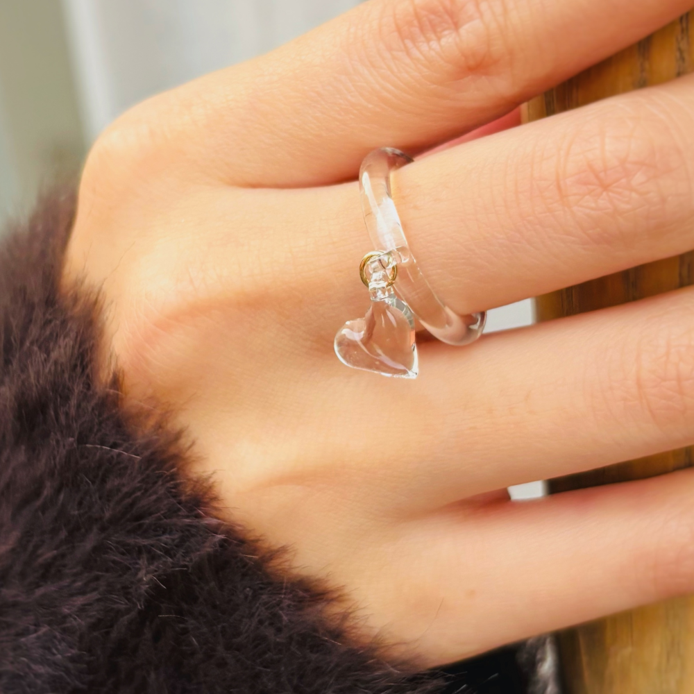 【受注生産】ハート　クリア　リング